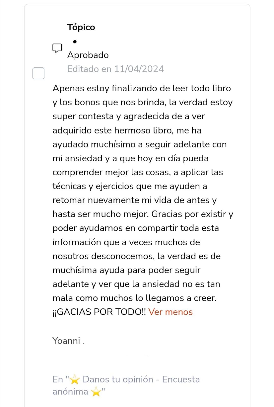 Testimonio Real - Yoanni